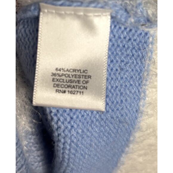 33 Degrees Sweater Cardigan Christmas Large Sheep Sequins Tree Cabin Poinsettia - Picture 8 of 9